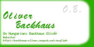 oliver backhaus business card