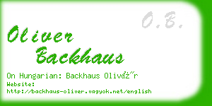oliver backhaus business card
